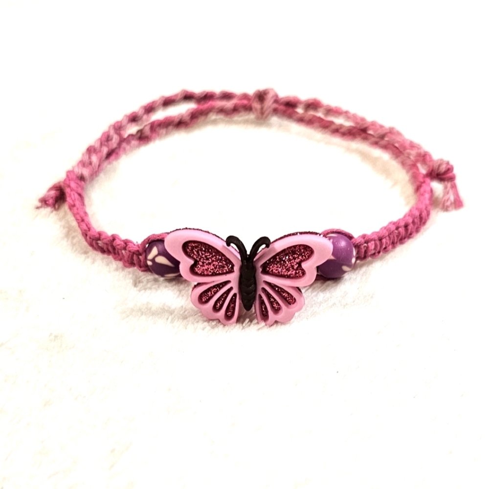 New✨️Pink Glitter Butterfly Bracelet